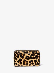 Small Leopard-Print Calf Hair Wallet - BUTTERSCOTCH - 32F9GJ6D1H