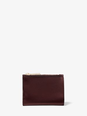 Michael Kors Outlet Medium Crossgrain Leather Wallet In Brown