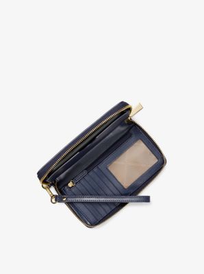 長財布 MICHAEL KORS Jet Set Travel Jacquard Smartphone Wristlet Jet Set Travel Large Striped Logo Jacquard Smartphone