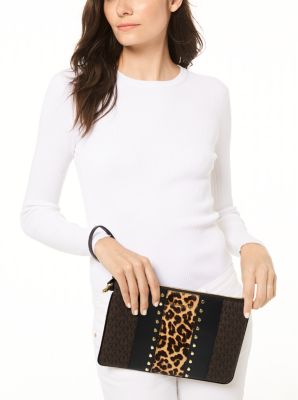 Jet Set Large Mixed-Media Travel Pouch