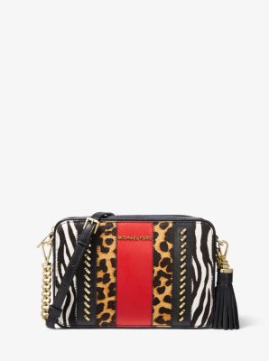 Sac pour appareil photo Jet Set de taille moyenne en poils de veau et en cuir Michael Kors Canada