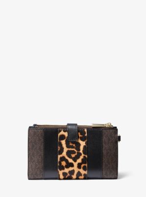 Leopard print wallet michael kors sale