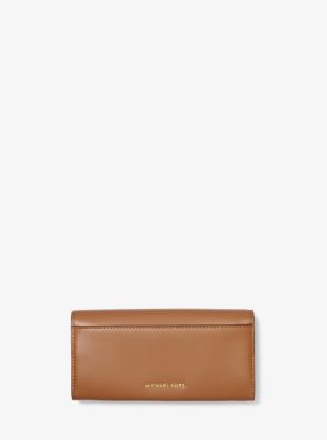 Manhattan large viola leather and best sale logo clutch