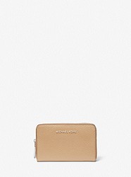 Small Pebbled Leather Wallet - CAMEL - 32F9SJ6D0L