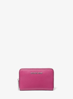 Powder Pink/fiery Red Large Saffiano Leather Wallet