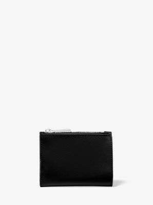 Saint Laurent Star Embossed Leather Credit Card Holder - Black