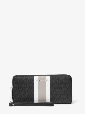 black and silver mk wallet