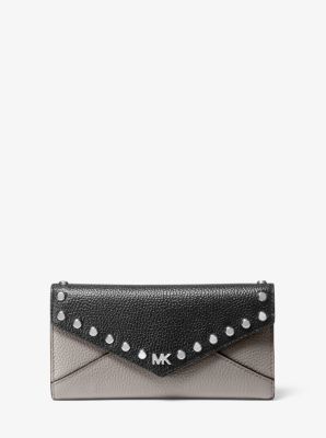 Michael kors large pebbled leather hot sale envelope wallet