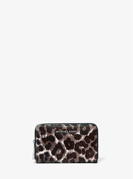 Small Leopard-Print Calf Hair Wallet image number 0