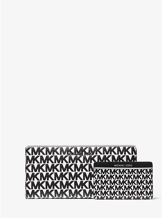 Large Logo-Embossed Leather Slim Wallet image number 0
