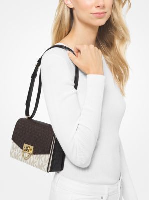 MICHAEL KORS Greenwich Small Two-Tone Logo And Saffiano Leather Crossbody  Bag 