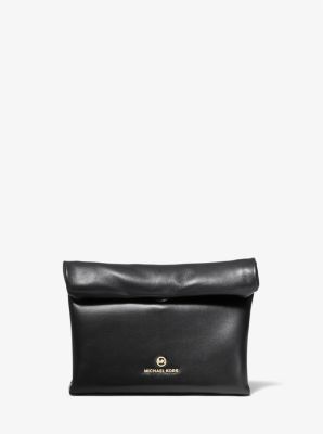 michael kors black soft leather handbag