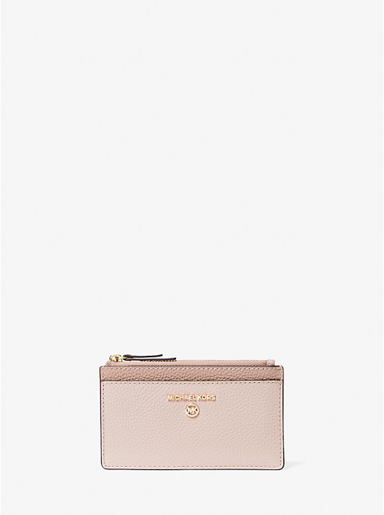Small Two-Tone Pebbled Leather Card Case image number 0