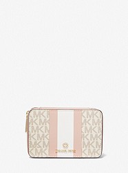 Small Logo Stripe Jewelry Case - VANILLA/SOFT PINK - 32H0GTMN5B