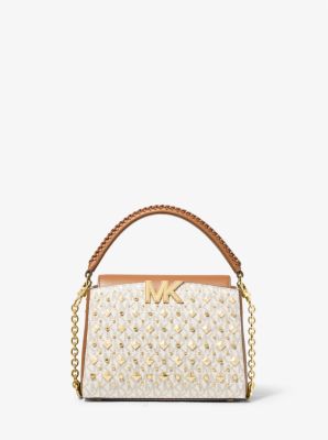 MK white studded clearance purse