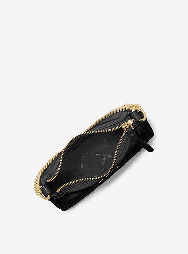 Michael Kors Black x Grey Monogram MK Jetset Chain Wallet Wristlet Poc –  Bagriculture
