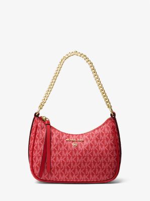 Michael Michael Kors Jet Set Charm Small Chain Pouchette Shoulder Handbags Crimson : One Size