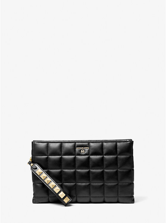 Extra-Large Quilted Leather Wristlet
