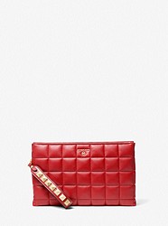 Extra-Large Quilted Leather Wristlet - CRIMSON - 32H1GT9C4L