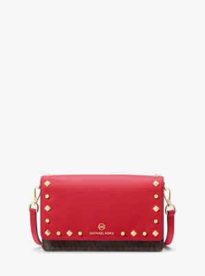 censuur Vertrouwelijk Geneigd zijn Jet Set Small Studded Faux Leather and Logo Smartphone Crossbody Bag | Michael  Kors