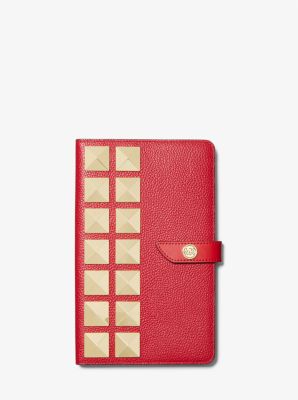 Medium Studded Pebbled Leather Notebook | Michael Kors