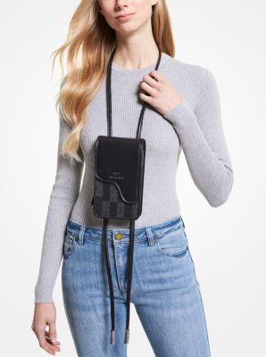 ASHYA X MICHAEL KORS Saga Signature And Leather Bolo Bag