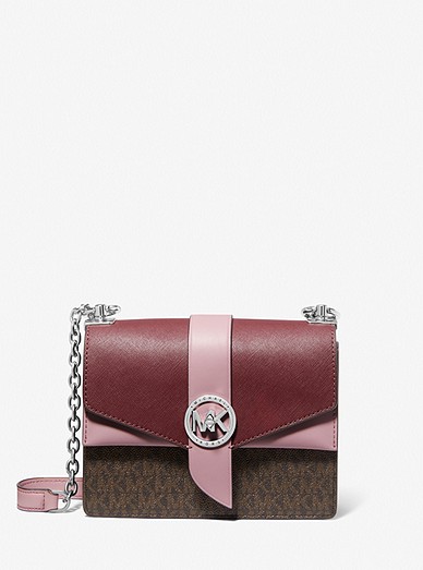 Greenwich Small Two-tone Logo And Saffiano Leather Crossbody Bag | Michael  Kors