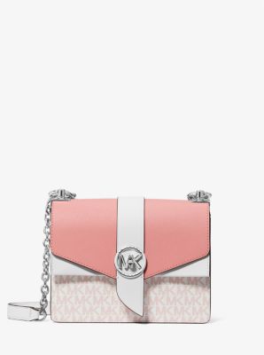 Greenwich Small Two-Tone Logo and Saffiano Leather Crossbody Bag in PRIMROSE MULTI | Michael Kors