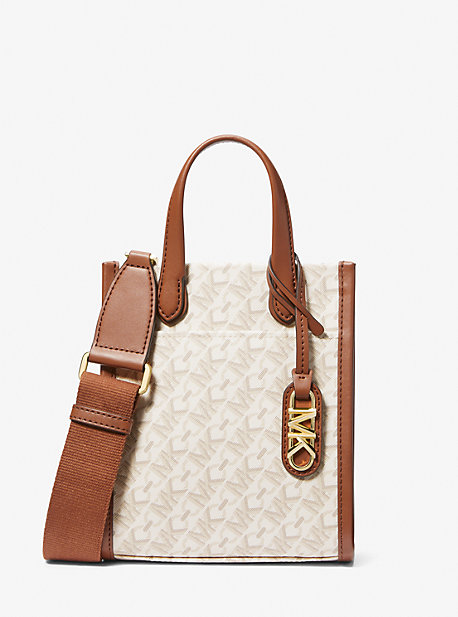 MK Gigi Extra-Small Empire Signature Logo Crossbody Bag - Vanilla/luggage - Michael Kors