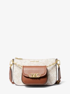 Michael Kors Marilyn Small Color-block Saffiano Leather Crossbody Bag in  Natural