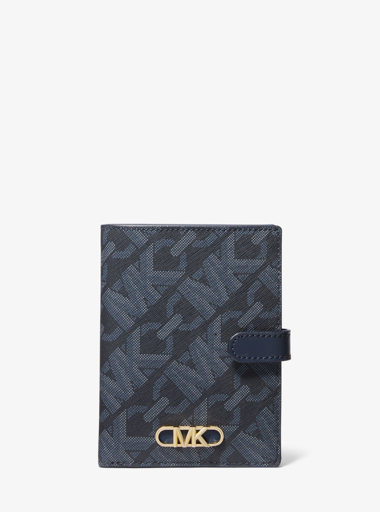MK Empire Medium Signature Logo Passport Wallet - Blue - Michael Kors