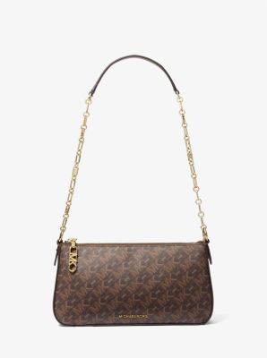 Michael Michael Kors Women's Empire Medium Faux Leather Chain Pouchette Bag - Brown - Shoulder Bags