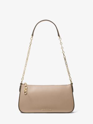 Pochette media in pelle con catena e logo Empire