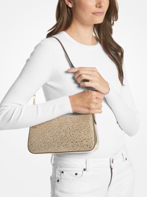 Empire Medium Embellished Suede Chain-Link Pochette