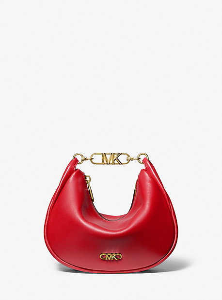 MK Kendall Small Leather Shoulder Bag - Crimson - Michael Kors
