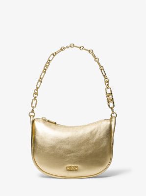 Borsa a spalla Kendall piccola in pelle metallizzata