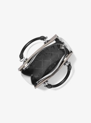 Marilyn Small Color-Block Saffiano Leather Crossbody Bag in PGRY/OPT/BLK | Michael Kors