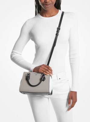 Marilyn Small Color-Block Saffiano Leather Crossbody Bag in PGRY/OPT/BLK | Michael Kors