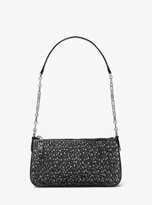 Medium Embellished Chain Pouchette Shoulder Bag