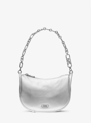 Borsa a spalla Kendall piccola in pelle metallizzata image number 3