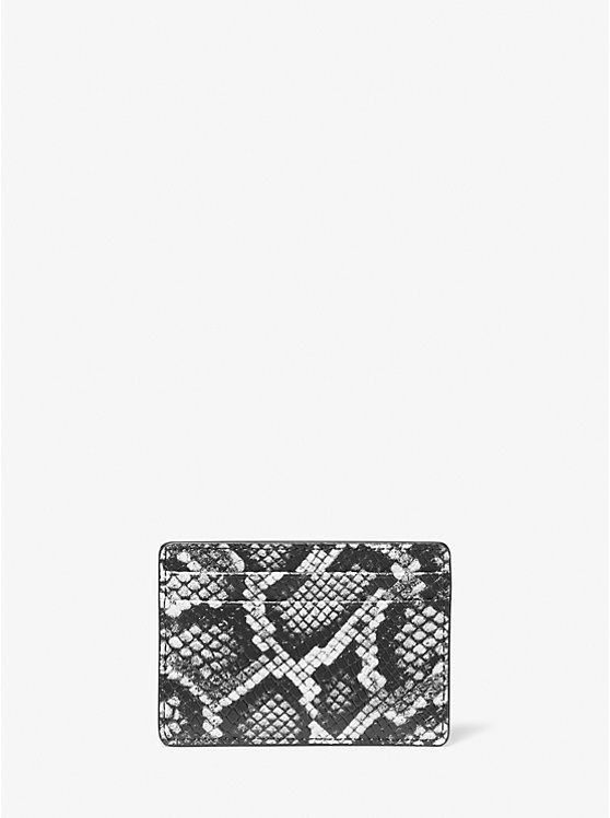 Petit porte-cartes Jet Set en cuir gaufré à motif de serpent image number 2