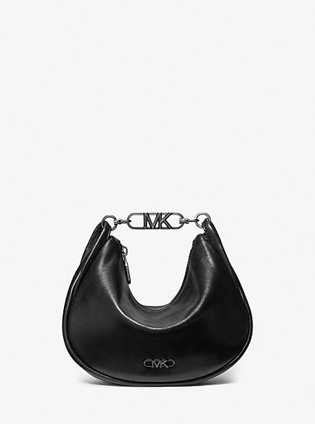 MK Kendall Small Leather Shoulder Bag - Black - Michael Kors