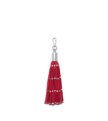 Studded Leather Tassel Key Chain 