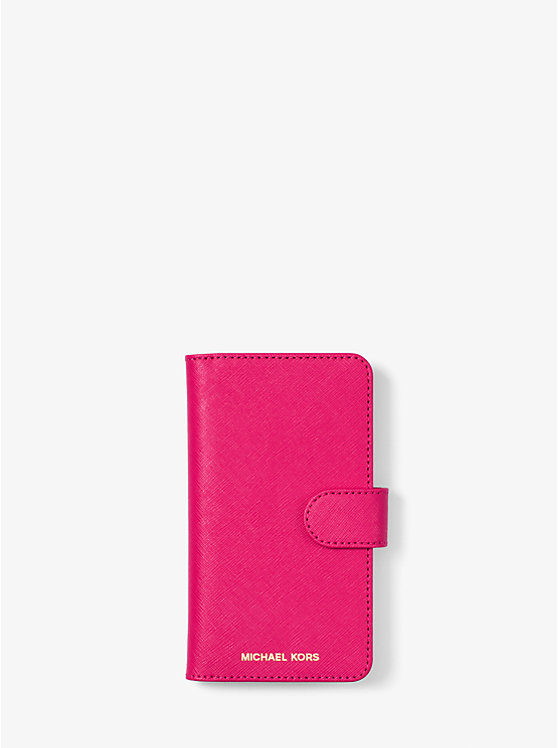 Saffiano Leather Folio Phone Case for iPhone X | Michael Kors