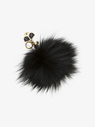 Fur Key Chain with Dog Charm - BLACK - 32H7GF2K9F