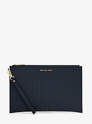 Extra-Large Perforated Leather Clutch - ADMIRAL - 32H7GFDC4I