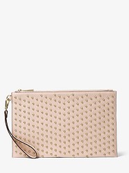 Extra-Large Studded Leather Clutch - SOFT PINK - 32H7GFDC9I