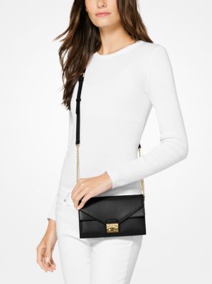 Michael kors sloan logo clearance and leather chain wallet