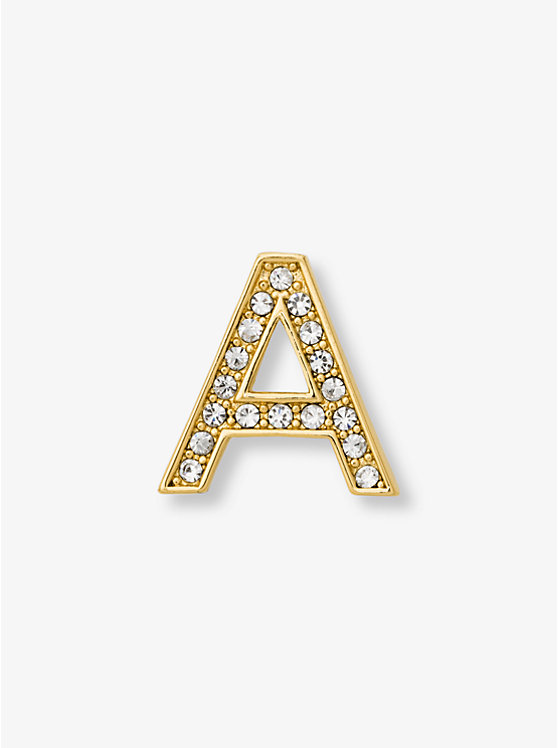 Pavé Gold-Tone Alphabet Pin image number 0