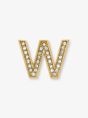 Pavé Gold-Tone Alphabet Pin image number 0